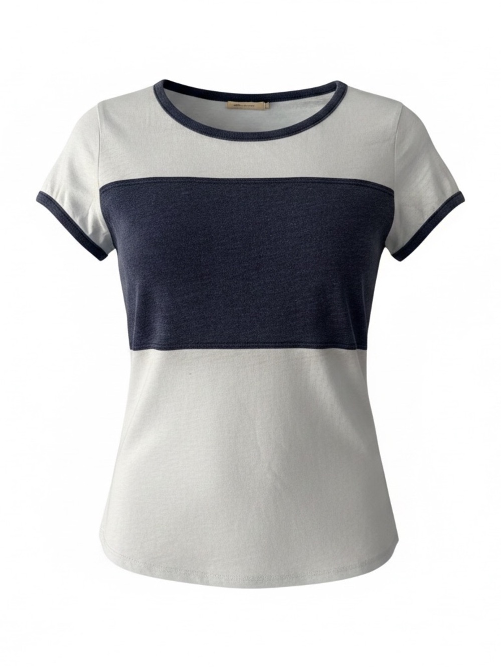 Chaser Short Sleeve Colorblock Tee in Navy and White Size M